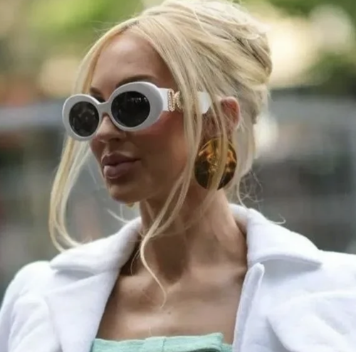 Pre-owned Versace Ve4426bu-314/87 White Sunglasses