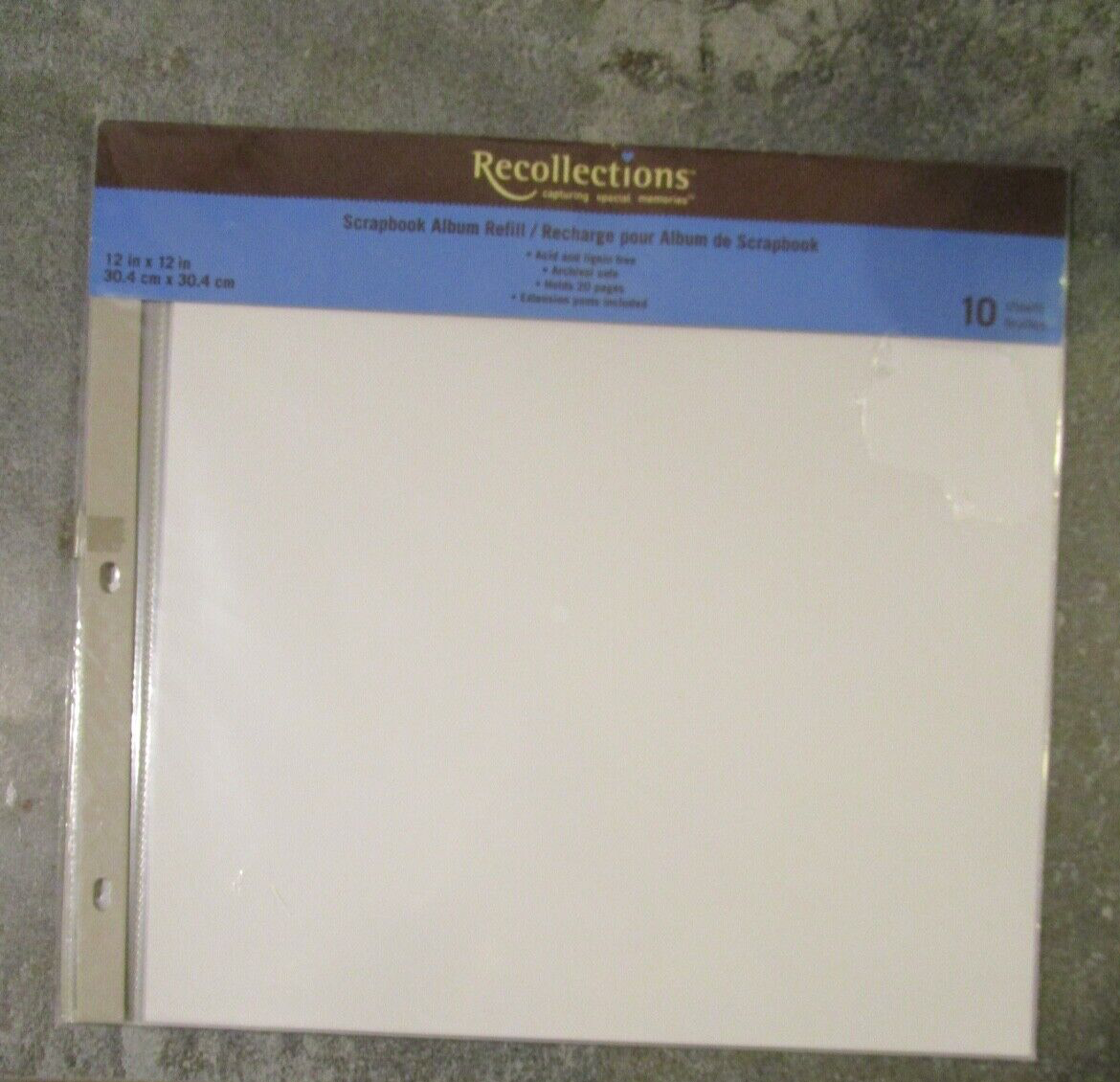 Recollections Scrapbook Album Top Refill 12x12 Page Protectors 10 sheets NEW