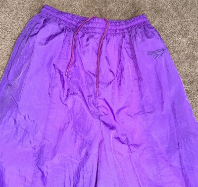 Reebok Purple Nylon Track Jogger Pants Vintage Small New