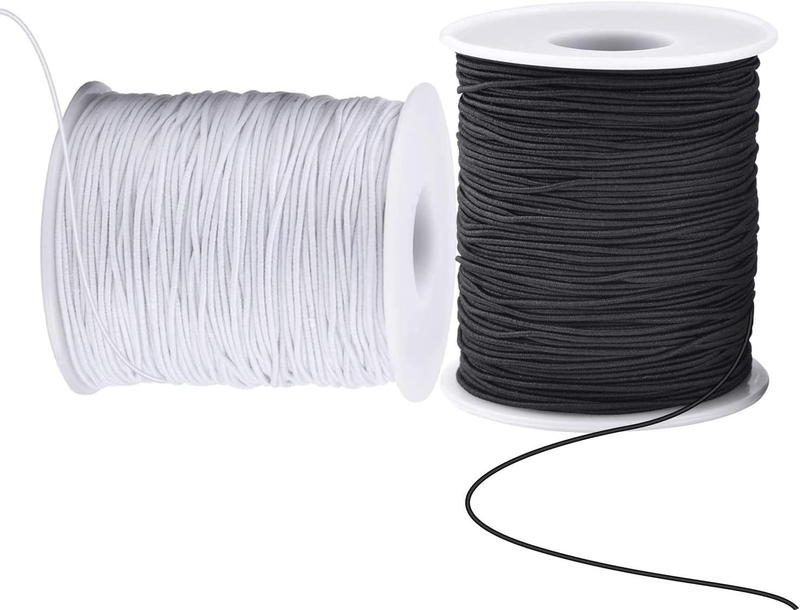 Elastic Cord for Bracelets, 2 Rolls 1 mm 330 Feet Sturdy Bracelet String, Stretc