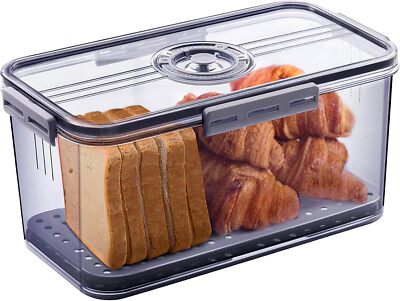 Bread Box Bread Boxes for Kitchen Counter Airtight, Time Recording Bread Storage