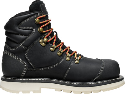 Pre-owned Keen Utility Mens Cincinnati 90 Deg 6in Wp Ct Black/sandshell Leather Work Boots
