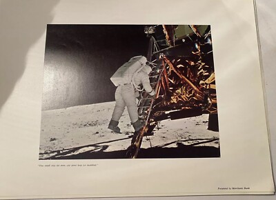 Vntg Merchants Bank Of Allentown Presents 2 NASA Prints- Going To The Moon. 1969