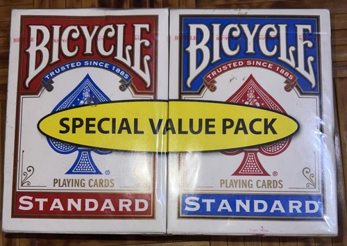 2 Decks) Bicycle Standard Playing Cards Red/Blue [New