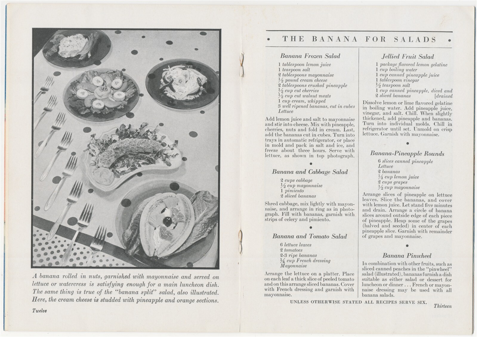 1931 The New Banana Recipe Booklet United Fruit Co. Bananas Fruit Dispatch Co.