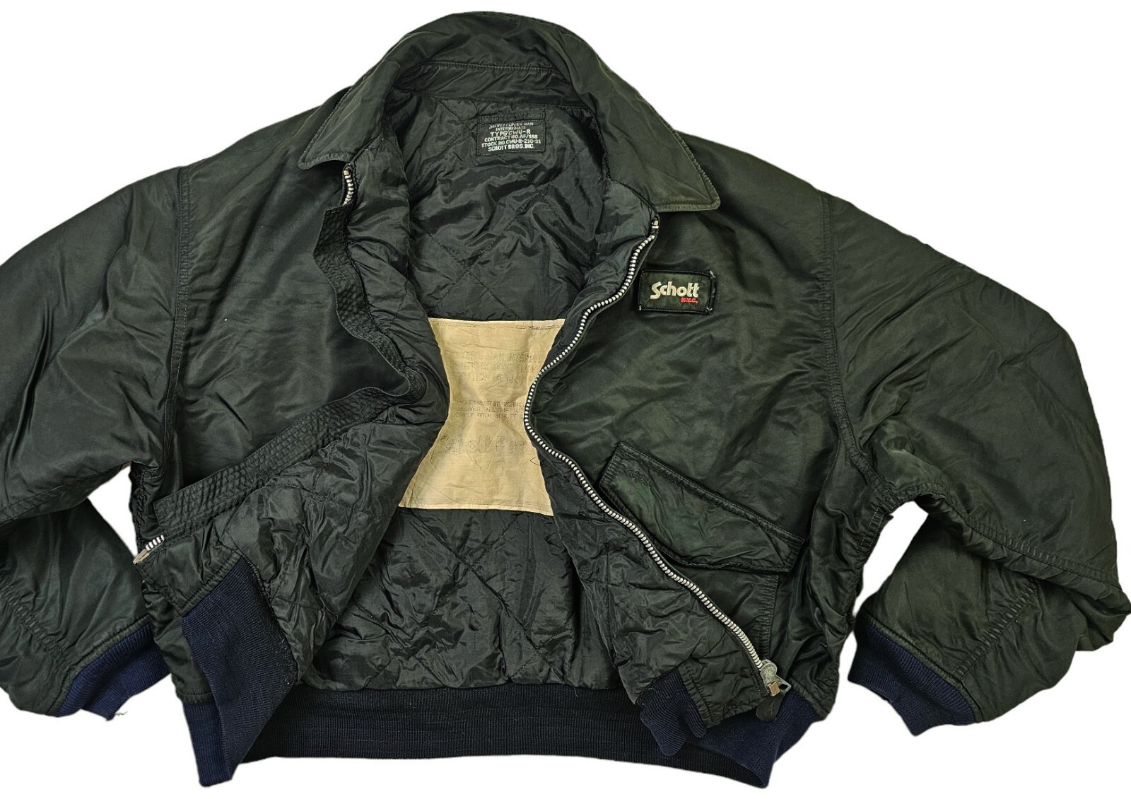 HOT VTG Men's SCHOTT FLYER'S CWU-R BOMBER MILITARY FLIGHT HOT VTG Men's SCHOTT FLYER'S CWU-R BOMBER MILITARY FLIGHT