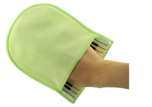 NEW super soft green cotton piano cleaning polishing mitten cloth free postage 