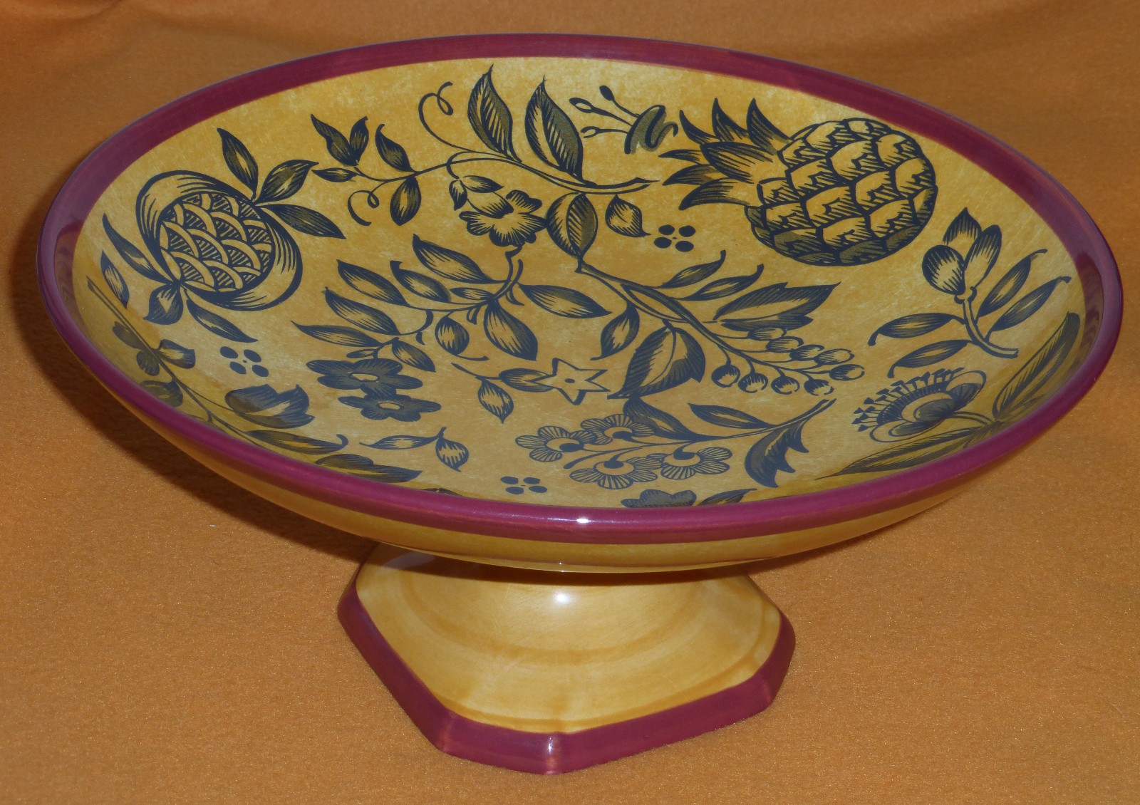 Villeroy & Boch Gallo Design groe Obstschale gelb/rot 34, 4 cm florales Dekor