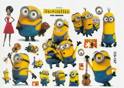 M.i.n.i.o.n.s Temporary Tattoo Sheets stickers Children Kids Birthday Party Bag