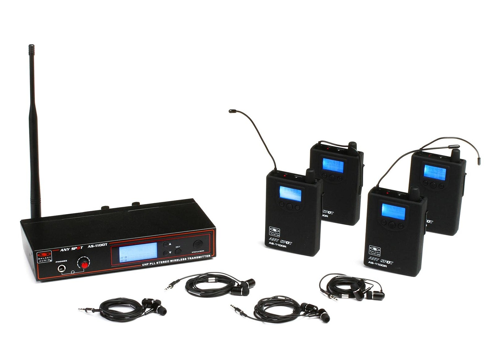 Galaxy Audio Any Spot AS-1100-4 Band Pack System - P2 Band, Black