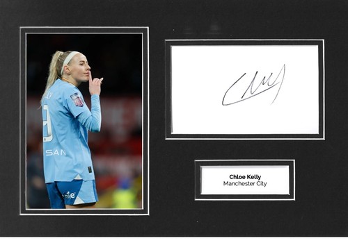 Chloe Kelly Signed 12x8 Photo Display Manchester City Autograph