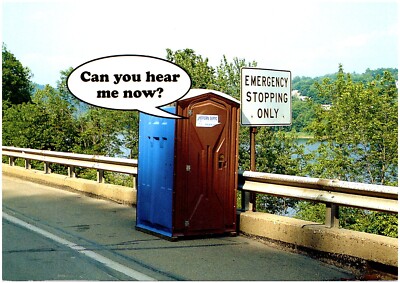 'Can You Hear me Now?', Roadside Porta-Potty, Pennsylvania, Humor Postcard 4''x6''