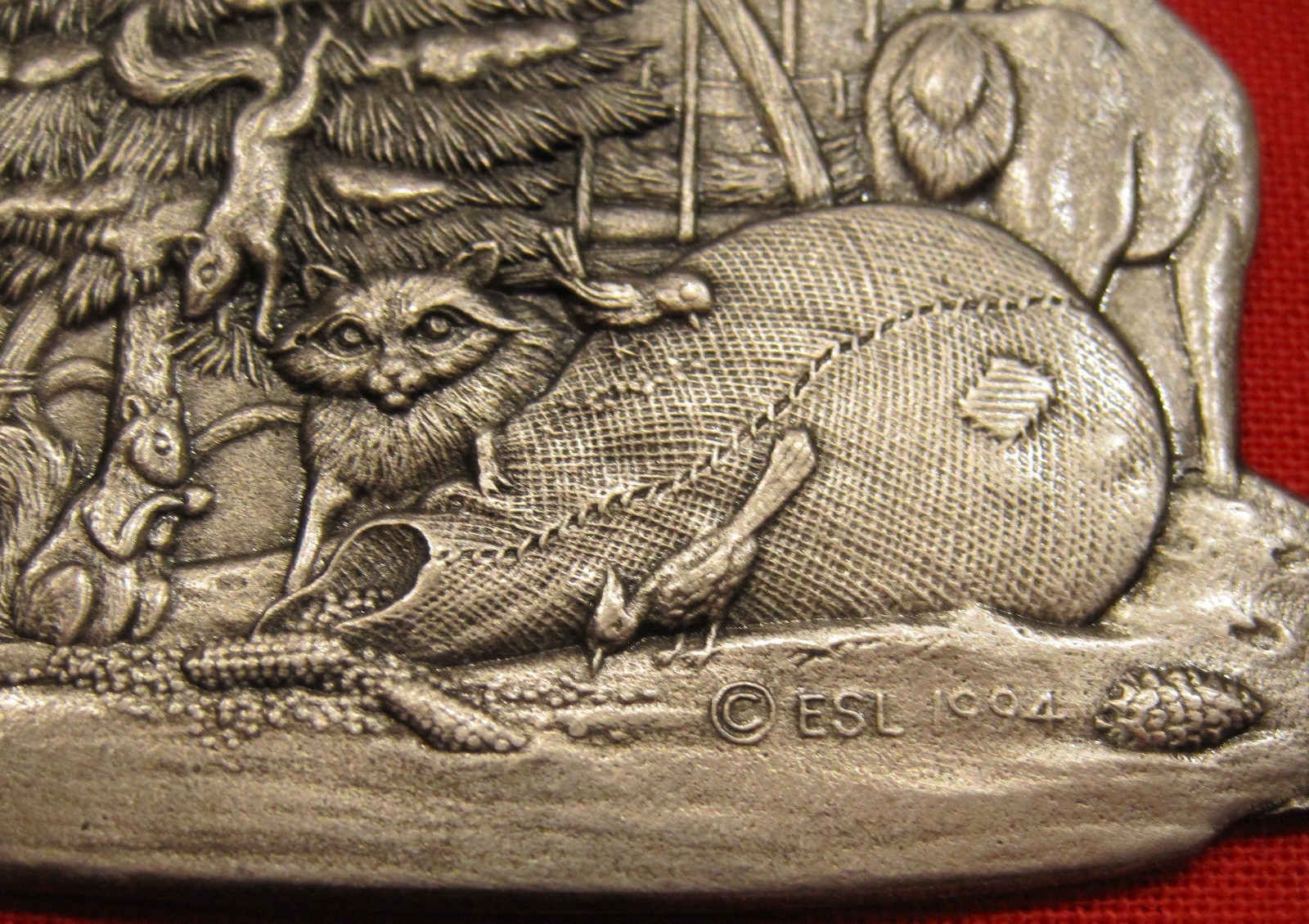 vntg ESL PEWTER signed 1994; XMAS Tree Ornament; US; 2 3/8