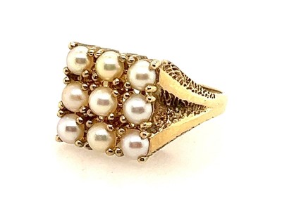 4Ct Round Lab-Created Gold Pearl  Engagement Ring in 14K Yellow Gold Plated