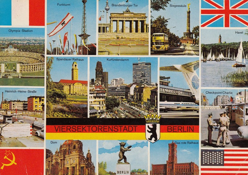 Alte Postkarte - Viersektorenstadt Berlin