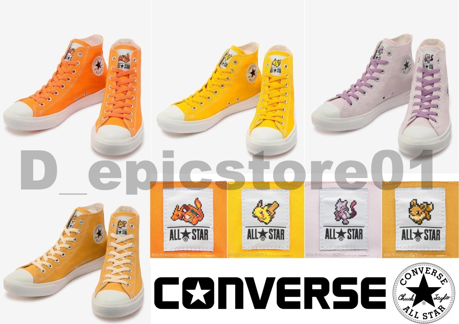 CONVERSE ALL STAR LIGHT POKEMON HI Pikachu Eevee Mewtwo