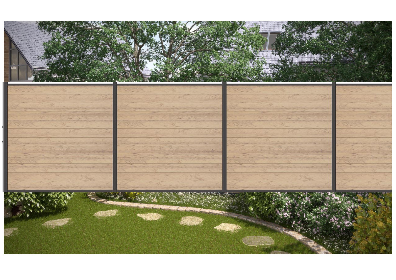 Komplettset Wpc Sichtschutz Zaun Sand Zaunlangen Von Komplettset Wpc Sichtschutz Zaun Sand Zaunlangen Von