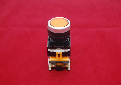 1PC 22MM Yellow Momentary Push button Switch 1NC/1NO Ith 10A
