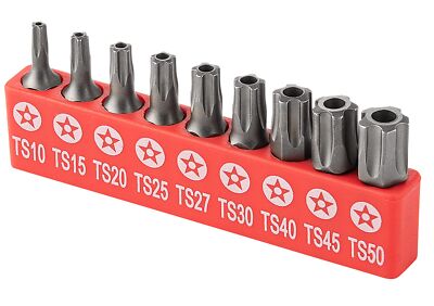 9Pc Torx Star 5 Point Security Tamper Proof Driver Bit Set T10 1520252