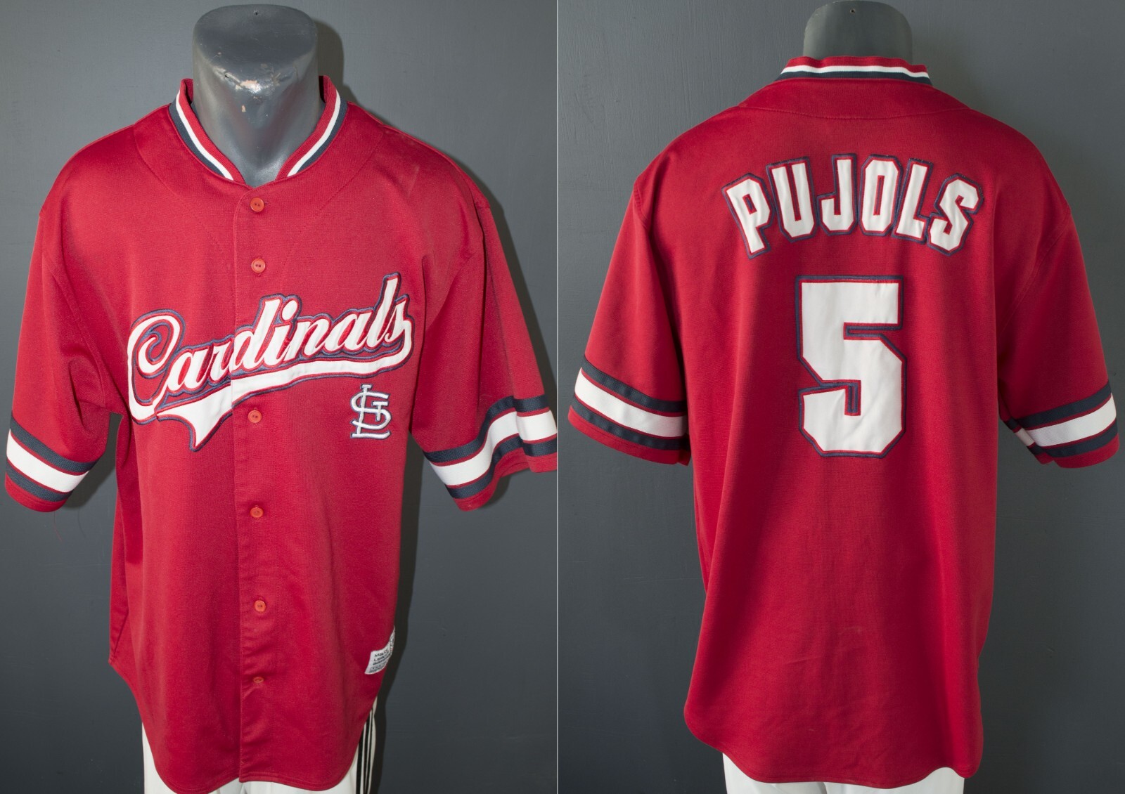 USA製 Cardinals Pujols ユニフォーム メッシュ 赤 刺繍ロゴ St.Louis Cardinals Albert Pujols Jersey Baseball MLB Stiched