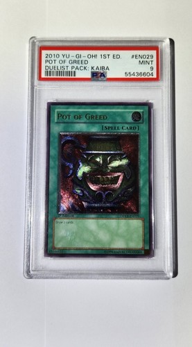 Yugioh 2010 Pot of Greed PSA 9 Mint Ultimate Rare UTR DPKB