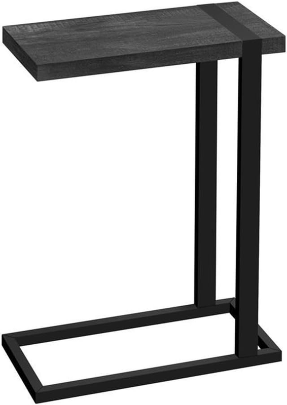 I 2863 Accent Table, C-Shaped, End, Side, Snack, Living Room, Bedroom, Metal, Laminate, Black, Contemporary, Modern