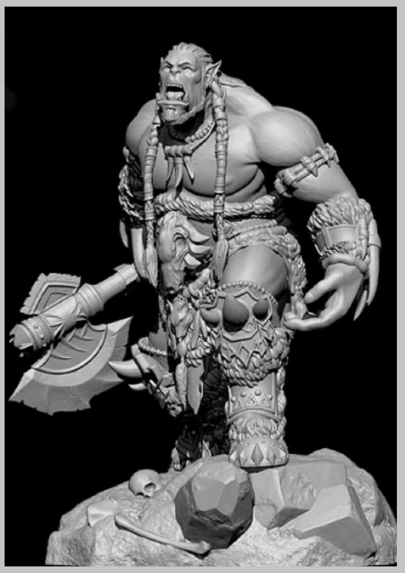 1 24 Resin Figure Model Kit Warcraft Orc Warrior Durotan Unassamble Ebay