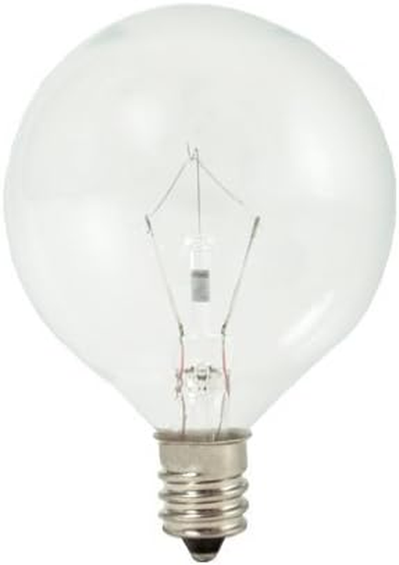 Wax Warmer Bulbs, G16 25 Watt Bulbs, E12 Light Bulb Candelabra Base, 130 Volts,