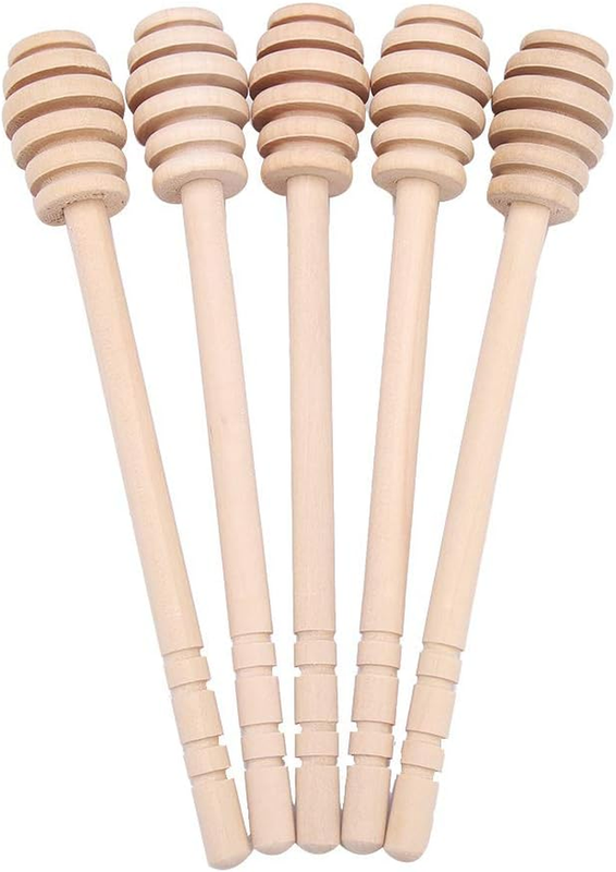 24Pcs Wooden Honey Dipper Stick Jam Syrup Drizzler Stirring Rod Kitchen Gadgets(