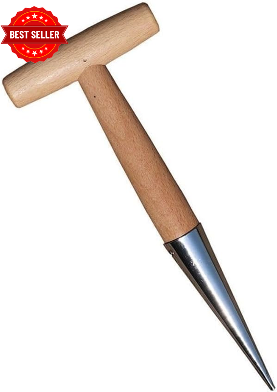 Galvanized Hand Dibber – Seed & Bulb Planter Tool for Flowers, Tulips, Daffodils