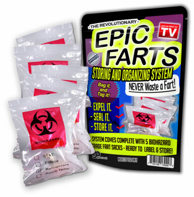 Epic Farts Storage System, Store and Organize Your Farts, Fun Gag Gift Teens Dad