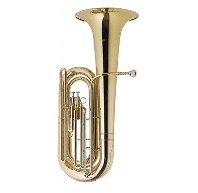 STAGG BBb BRASS TUBA HORN w/ CASE on WHEELS, 3 TOP ACTION VALVES - WS-BT235
