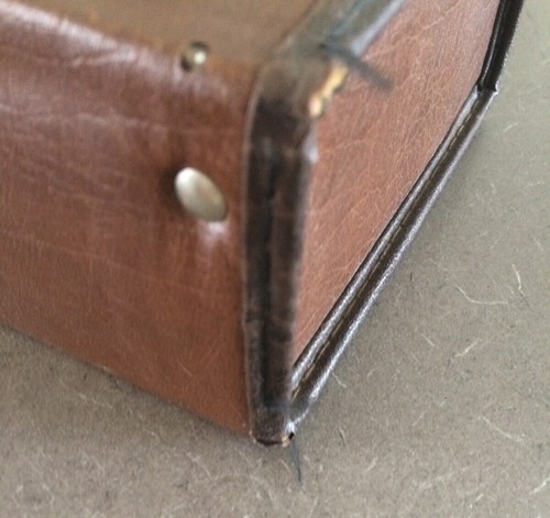 Vintage Brown Faux Leather 12 Cassette Tape Storage Case - Plus 6 Cassettes