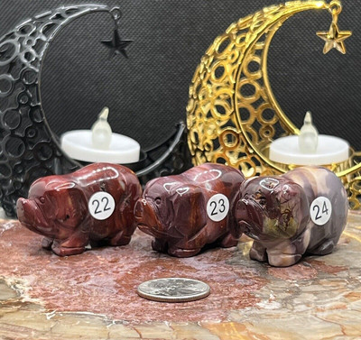 Natural Mookaite Duroc Pigs w/ floppy ears so cute!! L@K Free ship