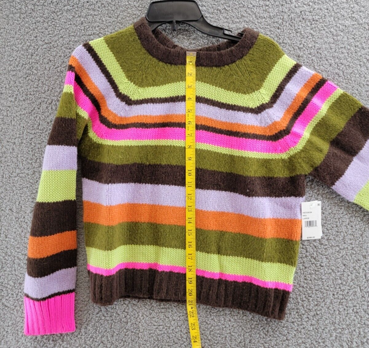 Velvet By Graham & Spencer Striped Knit Crewneck Sweater Women's L Multi L/S - Picture 8 of 17