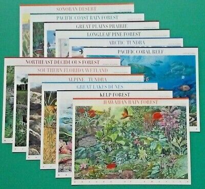 Complete Set of 12 NATURE OF AMERICA Sheets US Postage Stamps USA Sc 3293 - 4474