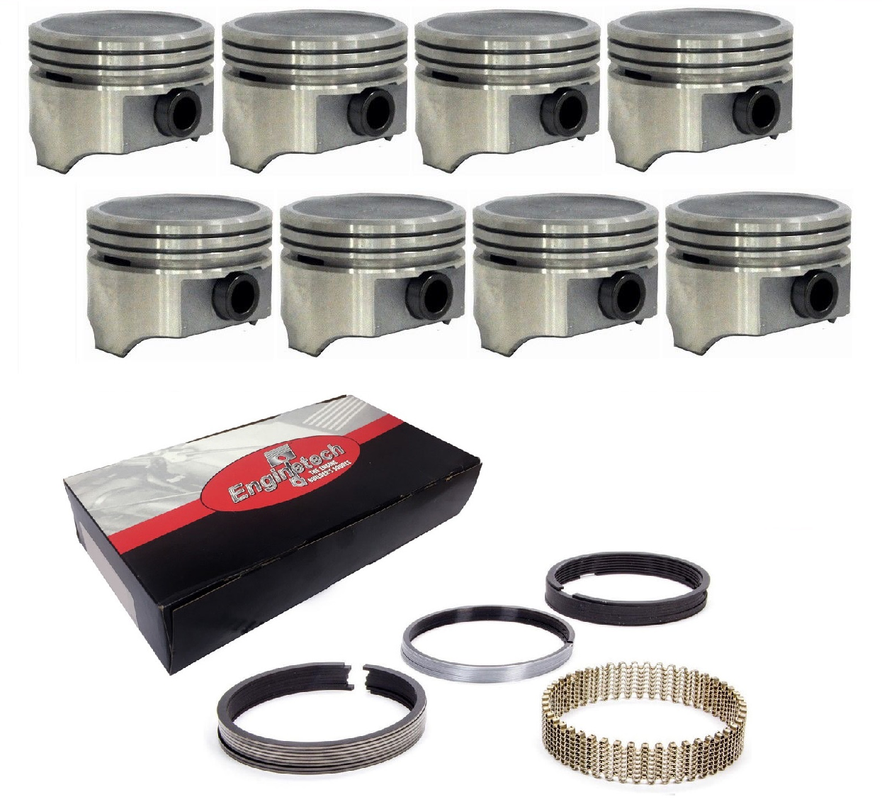 3.736/" Bore Dish Top Pistons Set for Chevrolet Marine Car Truck 305 5.0L