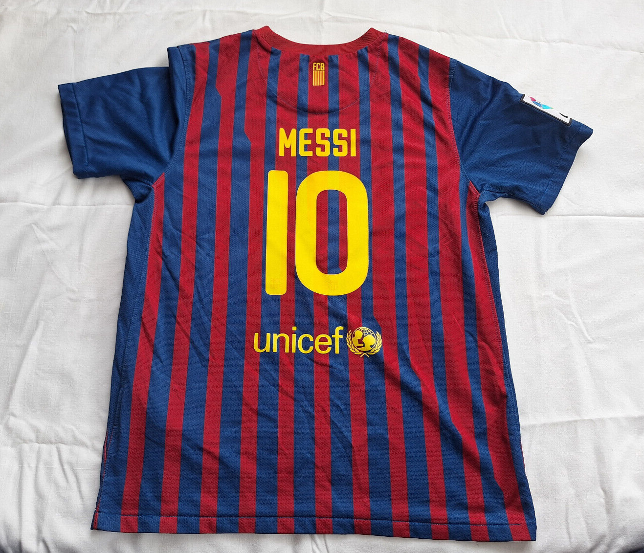 FC Barcelona 2011 Home Jersey #10 Messi Nike Red blue Shirt Size