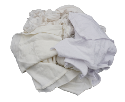 Pallet of 25 lb. Compressed Bag of White T-shirt Rags (40 bags - 1,000 LBs)