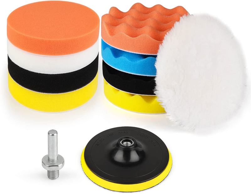 Kshineni Car Buffer Pads 6 Inch Buffing Polishing Pads, 11 Pcs Drill Buffing Kit