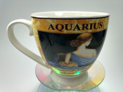 Aquarius Zodiac Coffee Mug  1-20 To 2-18 Birthday The Water Bearer 12 oz Cup B30