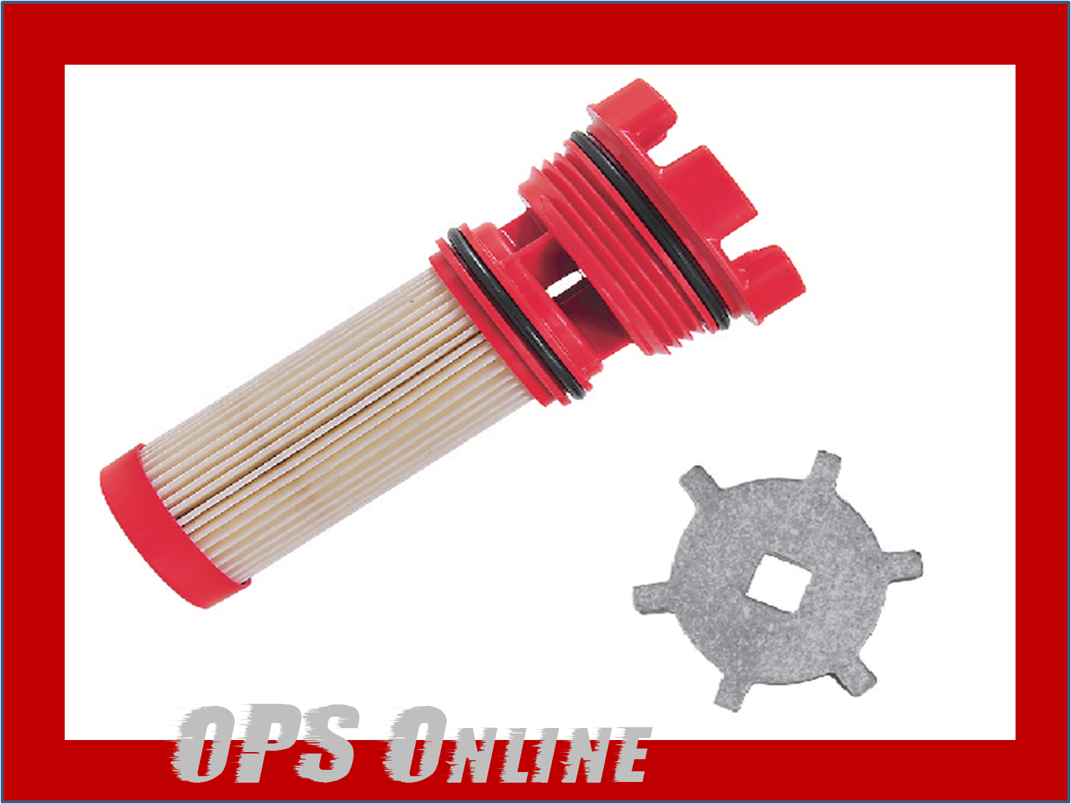 New Mercury Red Castle Fuel Filter w/ Removal Tool