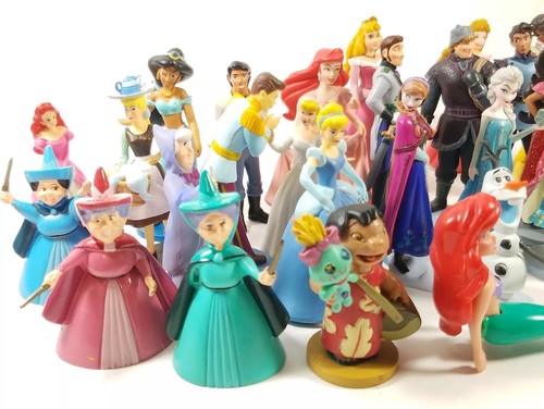 Disney PVC Toy Lot Cake Toppers Figurine Figures Cinderella Frozen Mermaid Belle