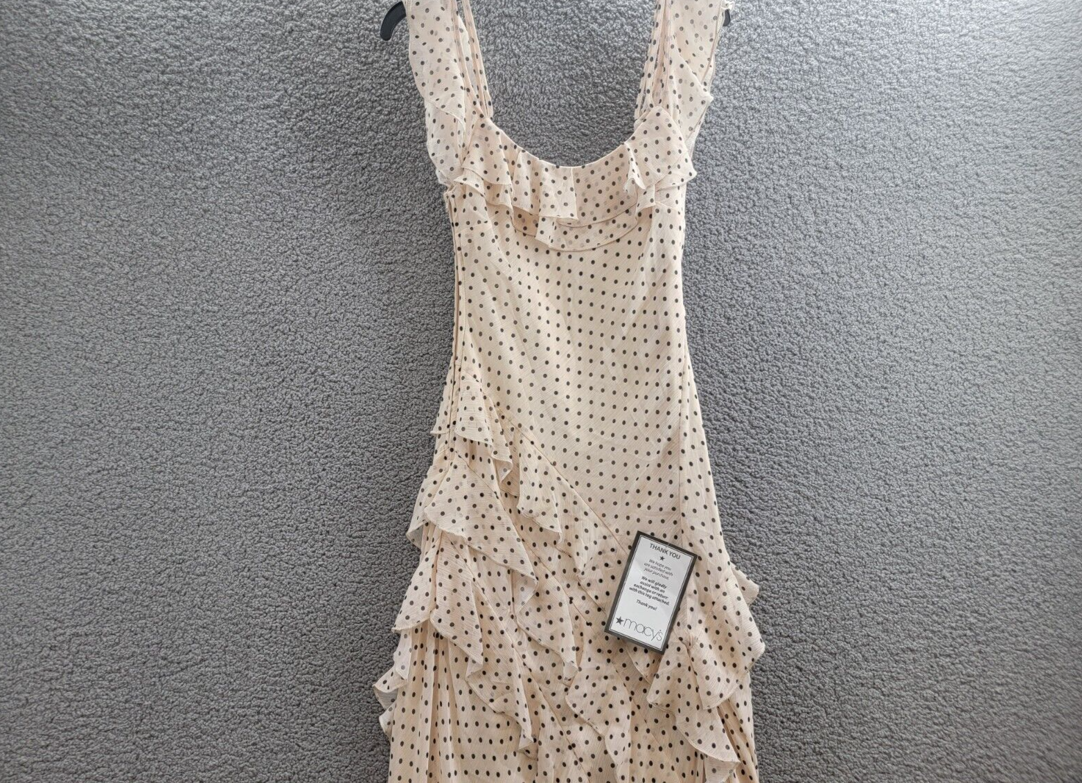 Speechless Scoop-Neck Ruffled-Chiffon Maxi Dress Juniors' M Cream/Black Side Zip - Picture 3 of 15