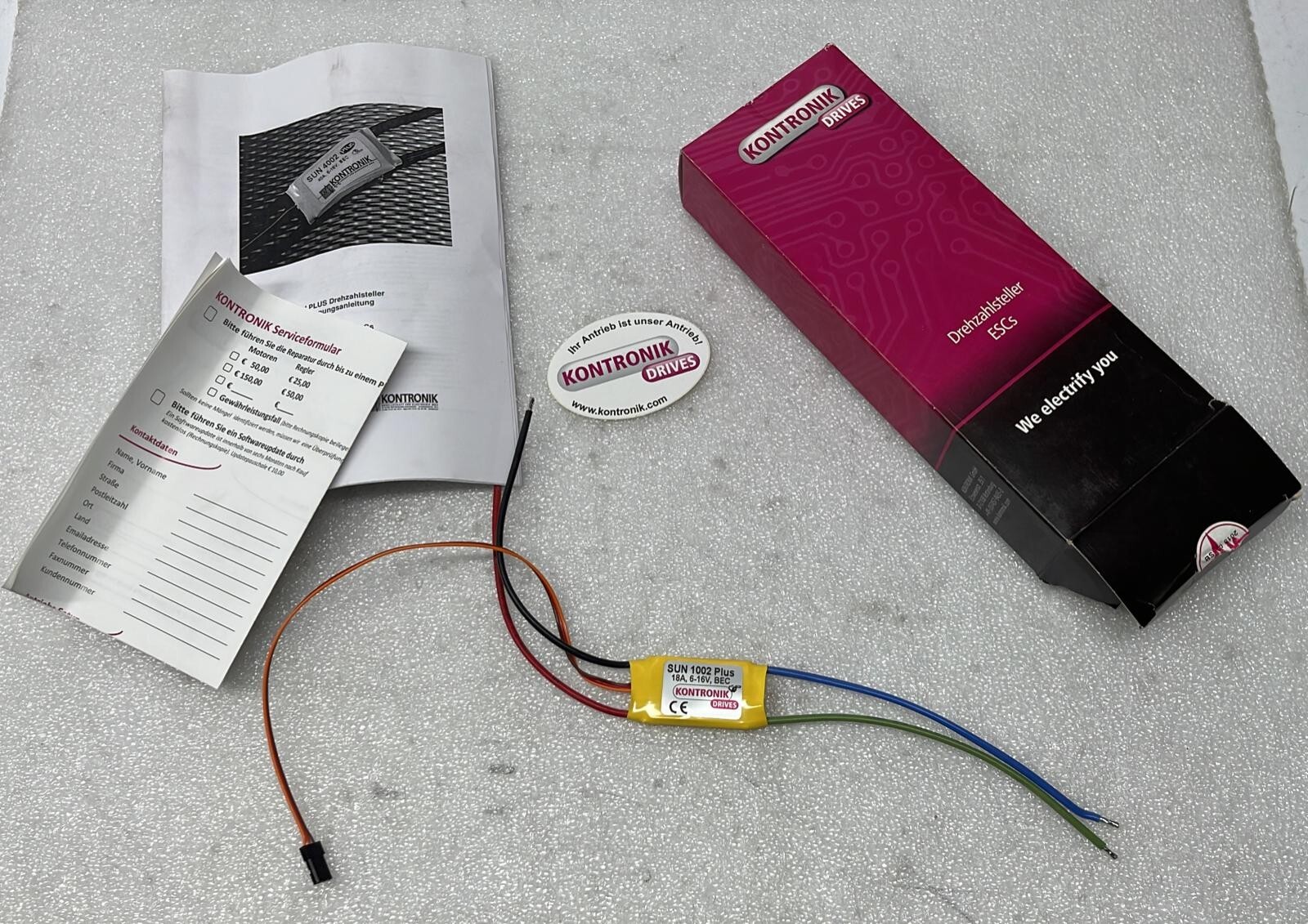 ラム LOT OF 4] KONTRONIK DRIVES SUN 1002 PLUS 18A 6-16V BEC | eBay
