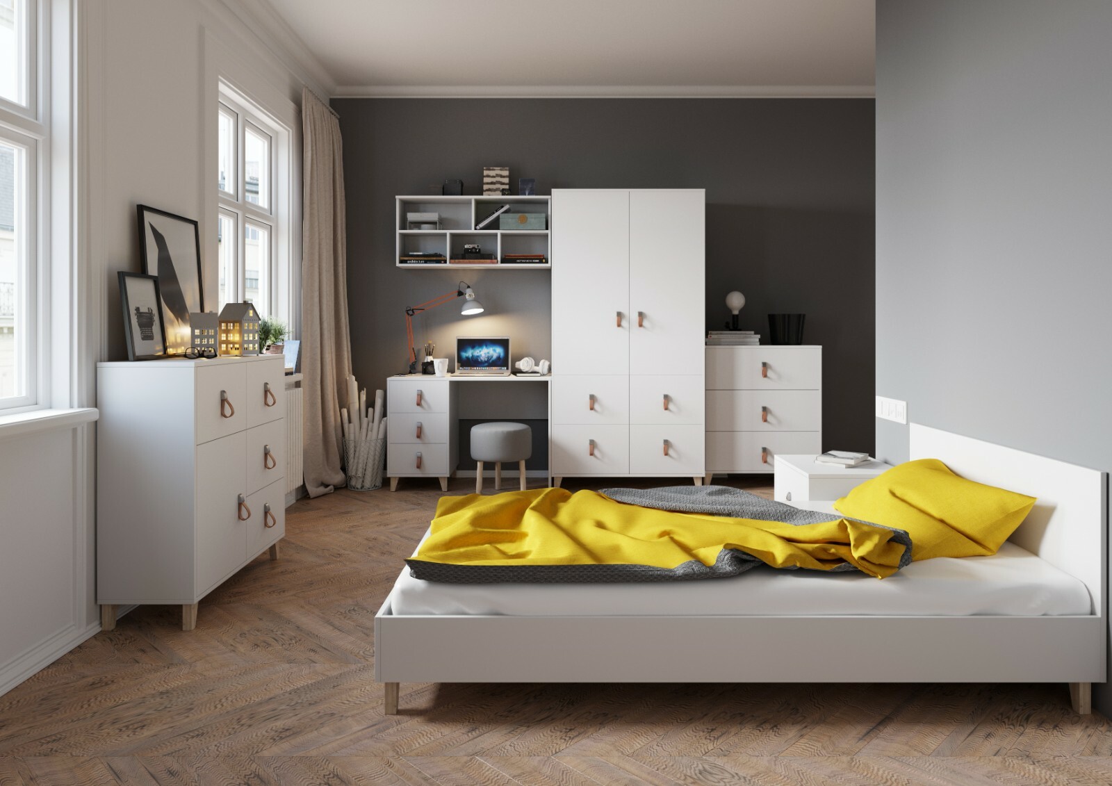 Jugendzimmer FIGO Kinderzimmer Set Komplett Möbel Modern Design