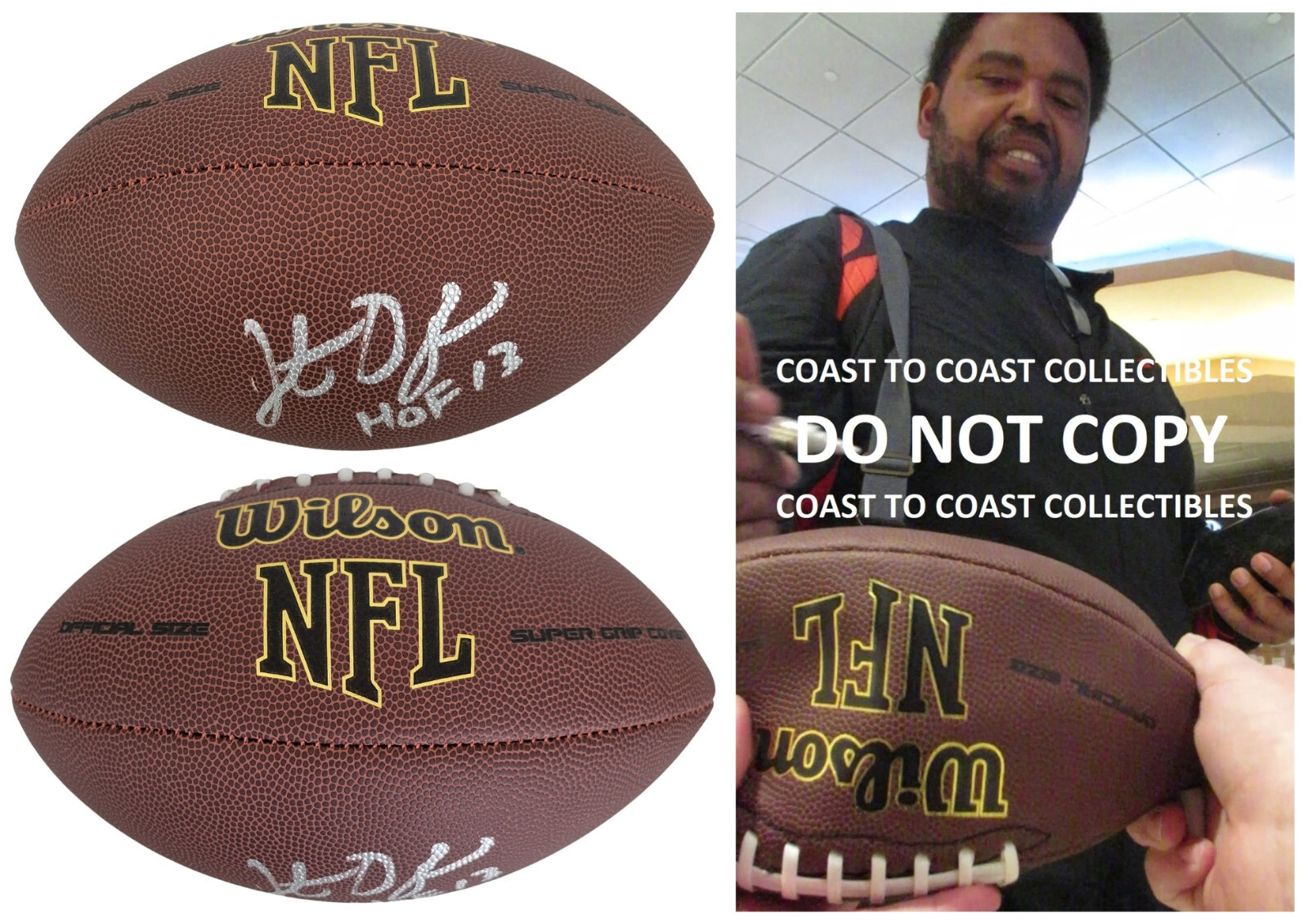Jonathan Ogden Baltimore Ravens UCLA signed NFL football proof COA autographed Jonathan Ogden Baltimore Ravens UCLA signed NFL football proof COA autographed