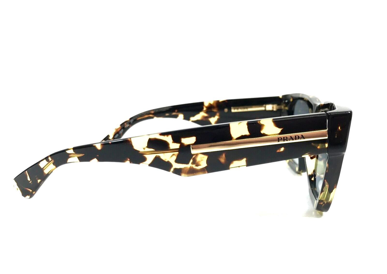 Pre-owned Prada Sunglasses Spr25z 16r-30f Tortoise Square Frames W/ Blue Lenses 56-18-140