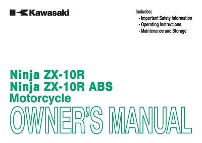 Kawasaki Owners Manual Book 2013 Ninja ZX-10R | eBay
