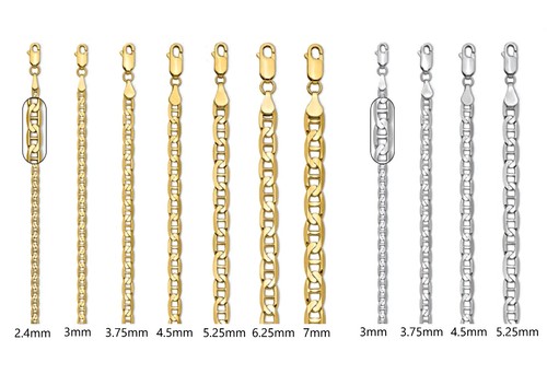 Pre-owned Roy Rose Jewelry Gold Anchor Link Chain - 14k Yellow Or White Gold - 2.4, 3, 3.75, 4.5, 5.25, 6.2